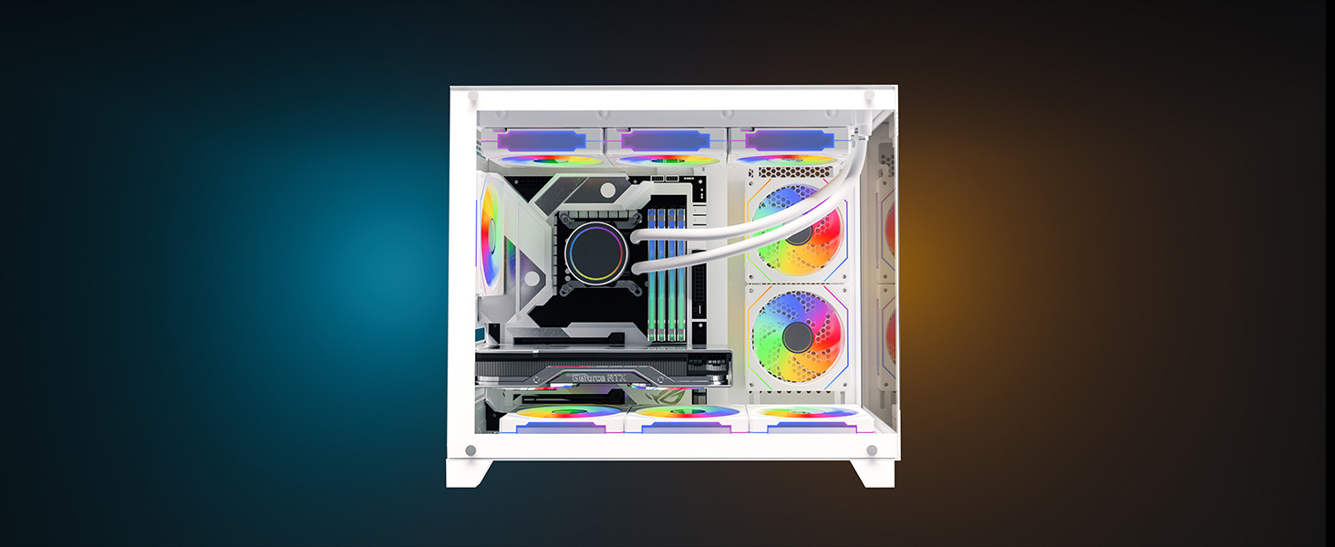 James Donkey Stark S700 3xARGB Temperli Cam mATX Beyaz Gaming Kasa