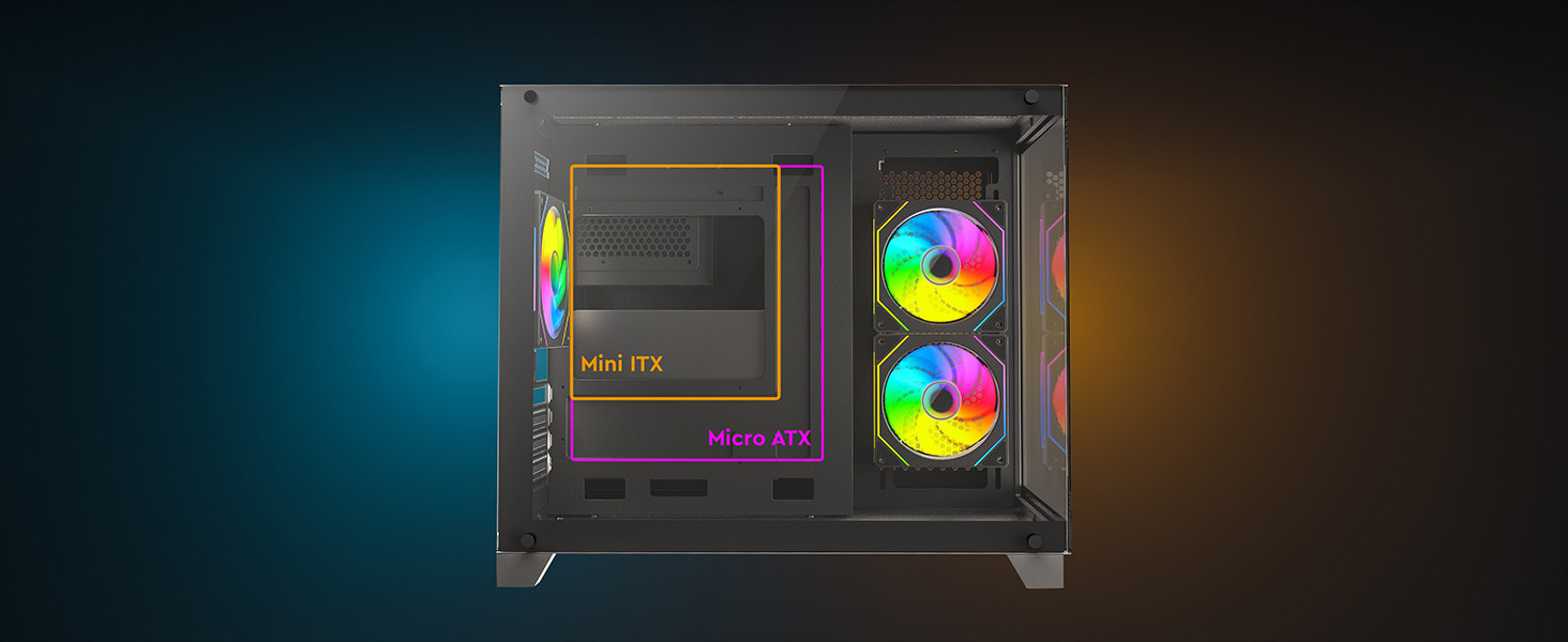 James Donkey Stark S700 3xARGB Temperli Cam 650W 80+ Bronze mATX Siyah Gaming Kasa