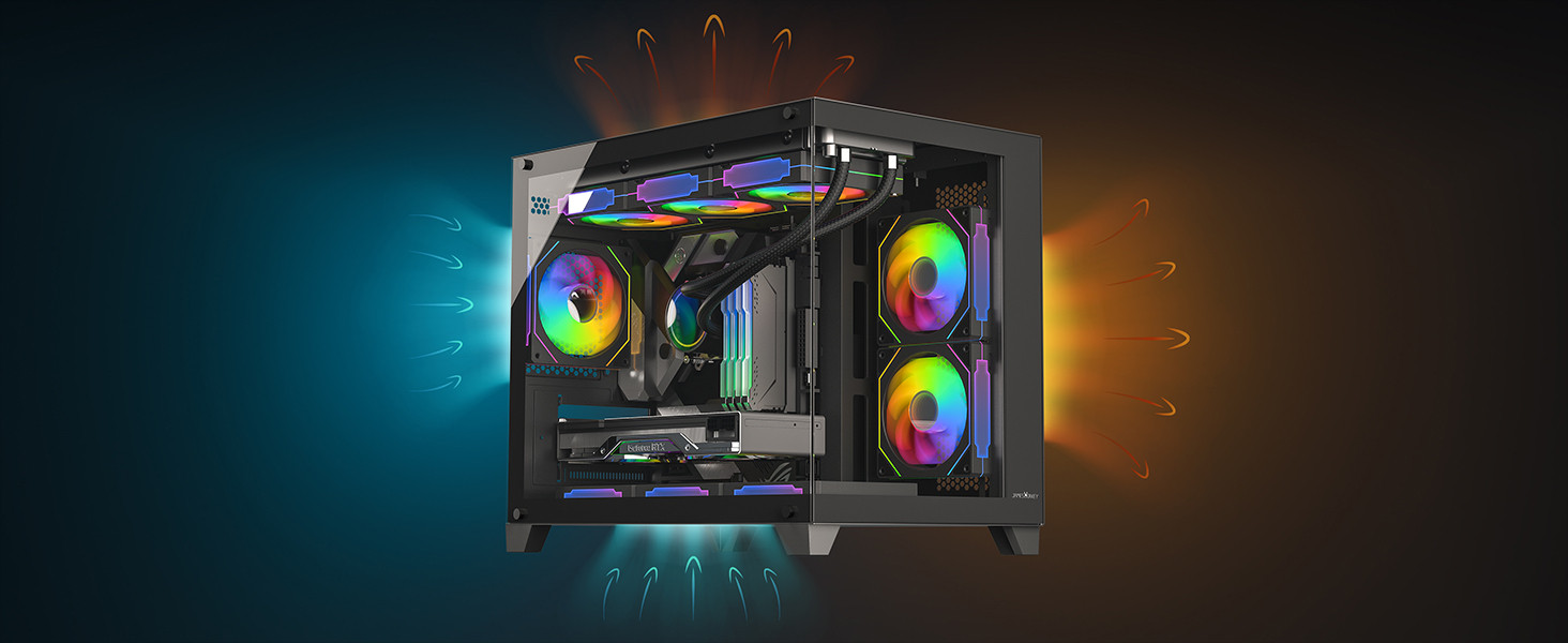 James Donkey Stark S700 3xARGB Temperli Cam 650W 80+ Bronze mATX Siyah Gaming Kasa