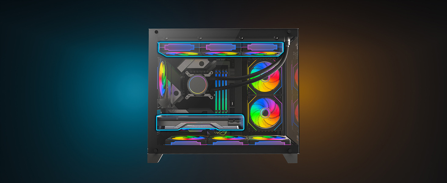 James Donkey Stark S700 3xARGB Temperli Cam 650W 80+ Bronze mATX Siyah Gaming Kasa