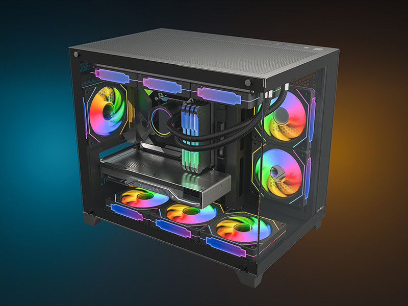 James Donkey Stark S700 3xARGB Temperli Cam 650W 80+ Bronze mATX Siyah Gaming Kasa