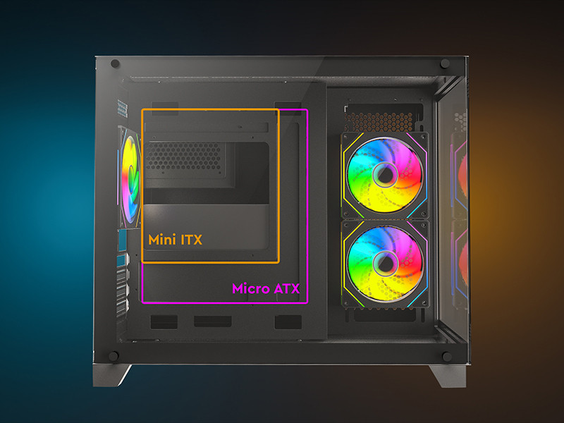 James Donkey Stark S700 3xARGB Temperli Cam 650W 80+ Bronze mATX Siyah Gaming Kasa