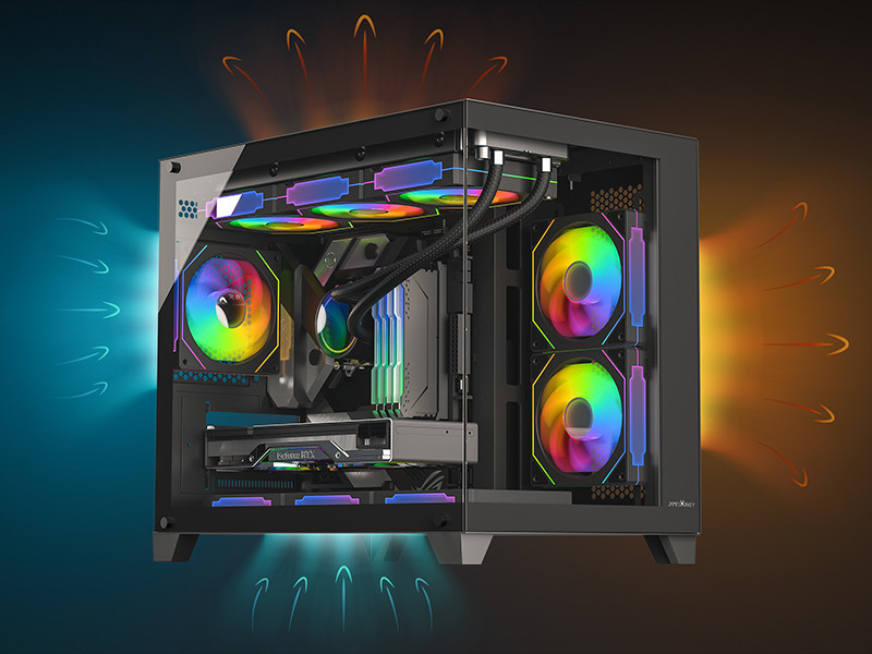 James Donkey Stark S700 3xARGB Temperli Cam 650W 80+ Bronze mATX Siyah Gaming Kasa