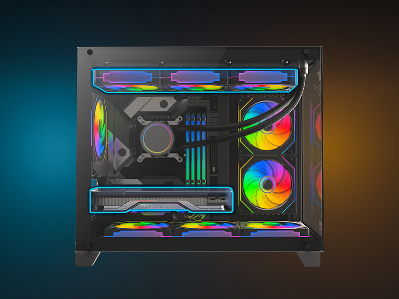 James Donkey Stark S700 3xARGB Temperli Cam 650W 80+ Bronze mATX Siyah Gaming Kasa