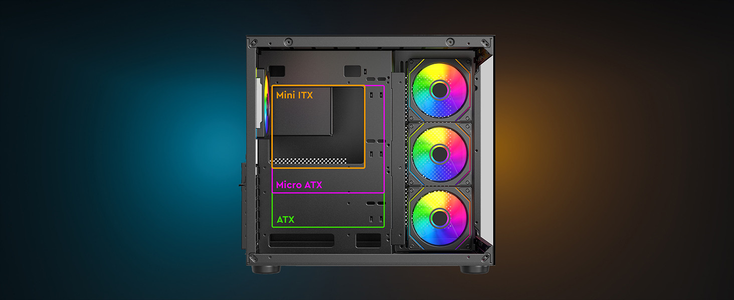 James Donkey Stark S800 4xARGB Temperli Cam 650W 80+ Bronze ATX Siyah Gaming Kasa