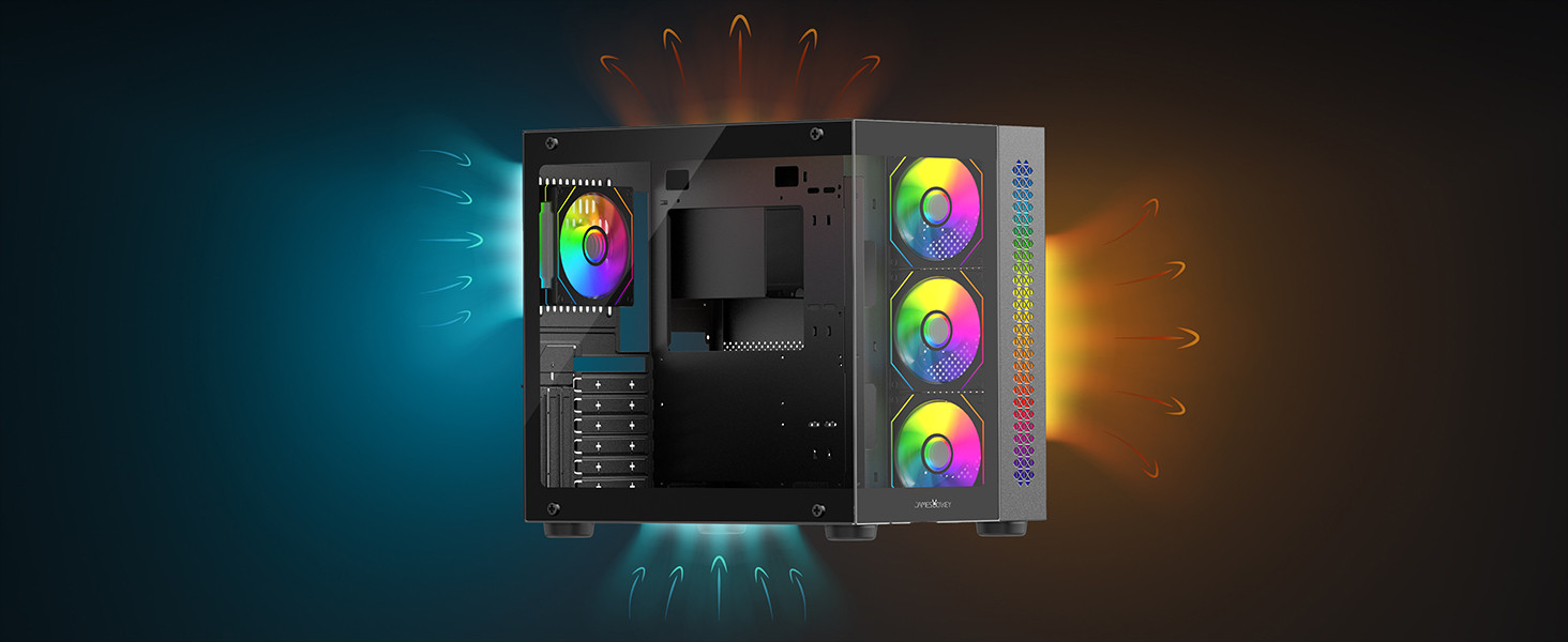 James Donkey Stark S800 4xARGB Temperli Cam 650W 80+ Bronze ATX Siyah Gaming Kasa