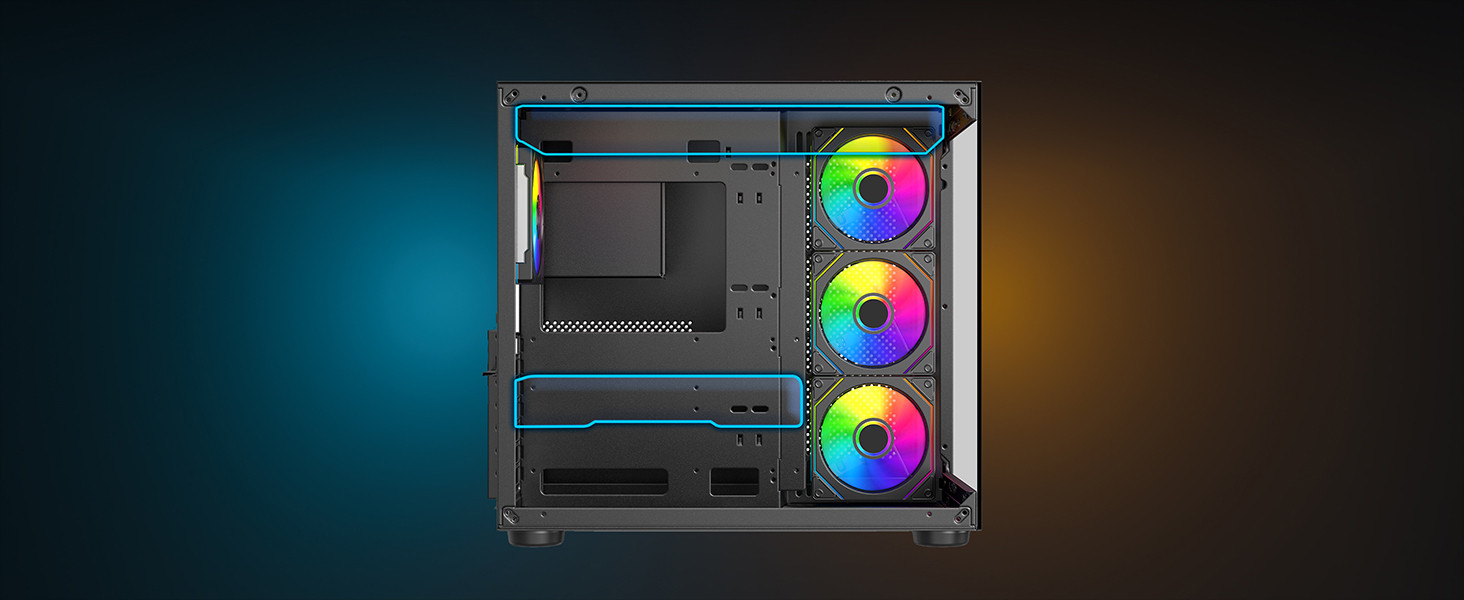 James Donkey Stark S800 4xARGB Temperli Cam 650W 80+ Bronze ATX Siyah Gaming Kasa