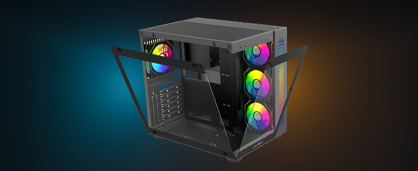 James Donkey Stark S800 4xARGB Temperli Cam 650W 80+ Bronze ATX Siyah Gaming Kasa
