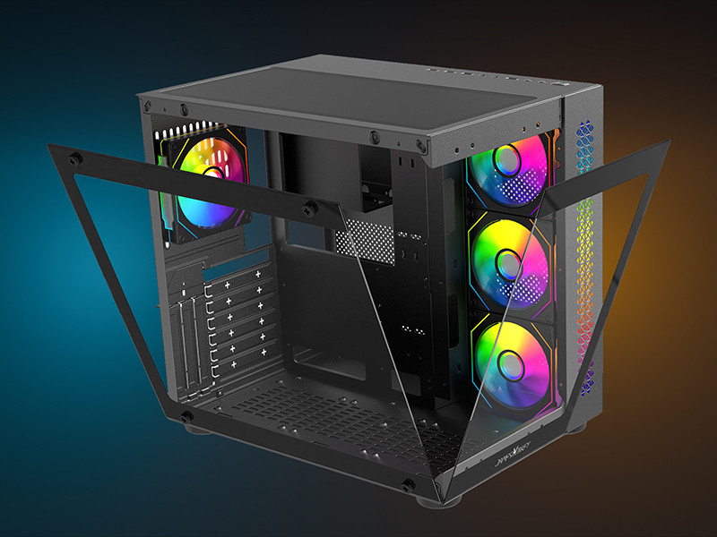 James Donkey Stark S800 4xARGB Temperli Cam 650W 80+ Bronze ATX Siyah Gaming Kasa