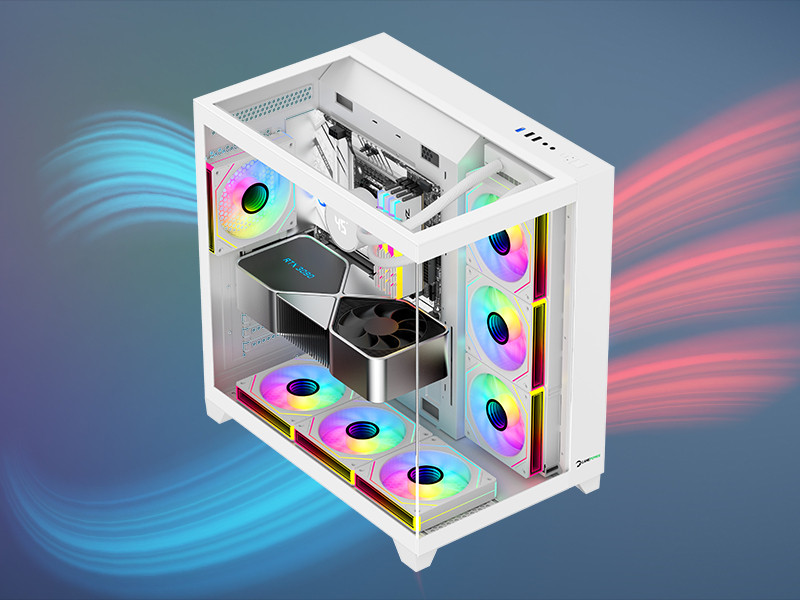 GamePower Warcry TopGlass  4xARGB Temperli Cam ATX Beyaz Gaming Kasa