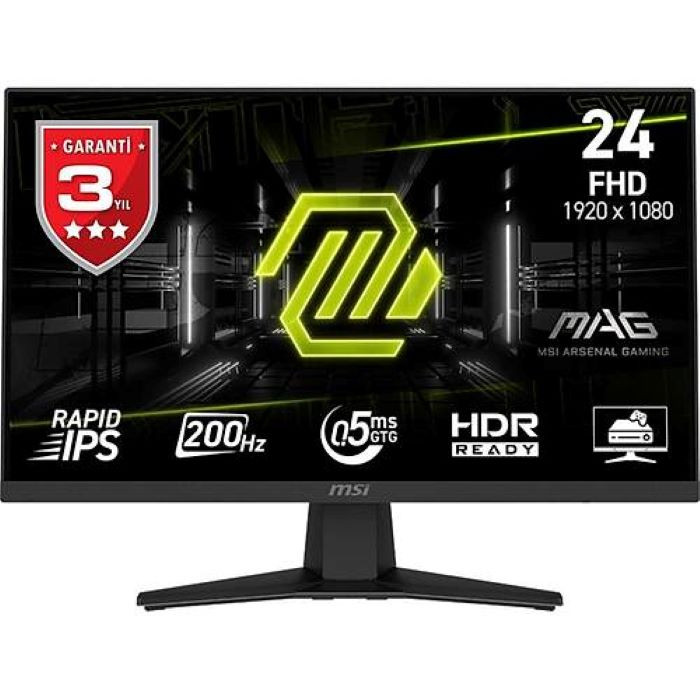 MSI MAG 244F 23.8″ 1920x1080 (FHD) RAPID IPS FLAT 200Hz 0.5Ms Free Sync Gaming Monitör