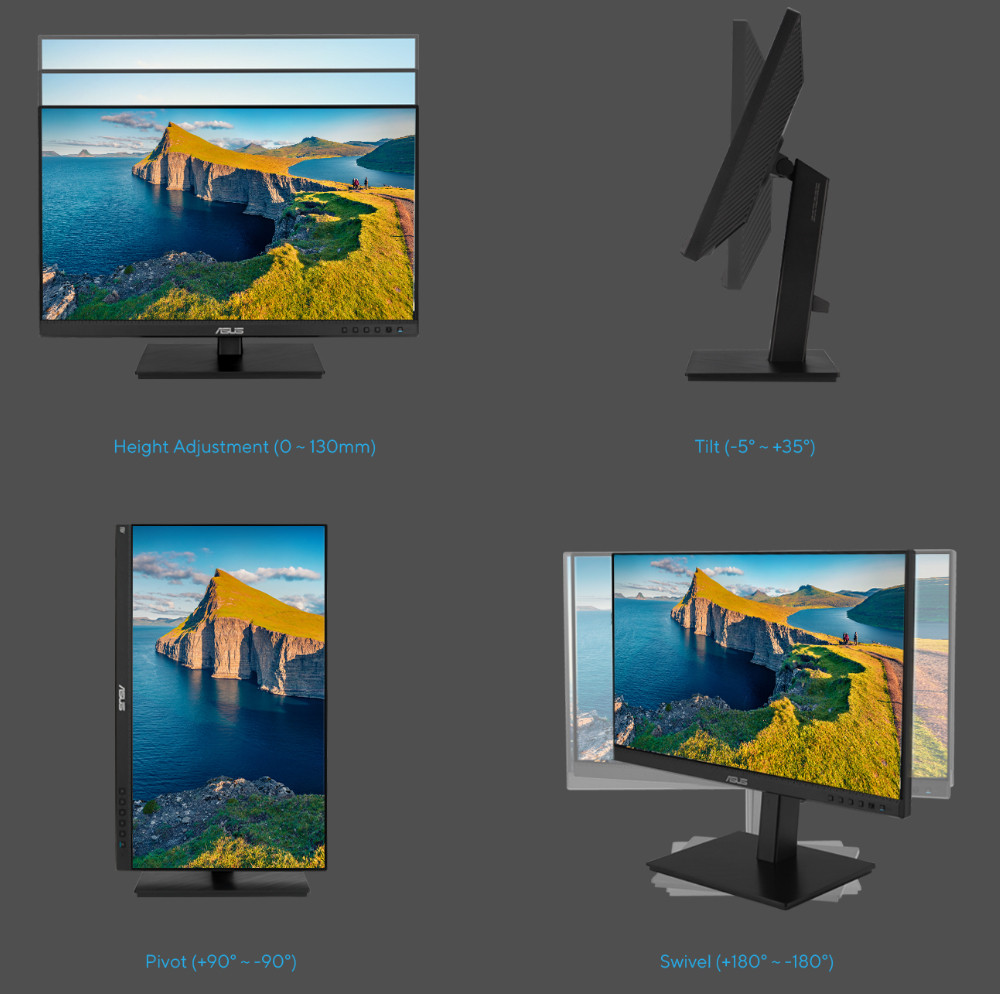 ASUS BE24ECSBT 24 ″ 75Hz 5ms Pivot  Full HD IPS Dokunmatik Monitör