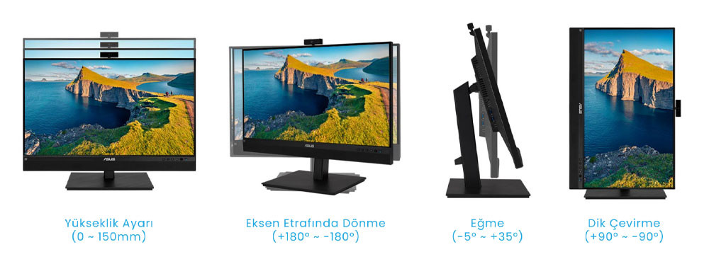 ASUS BE27ACSBK 27″ 60Hz 5ms Webcam Pivot 2k WQHD IPS Monitör