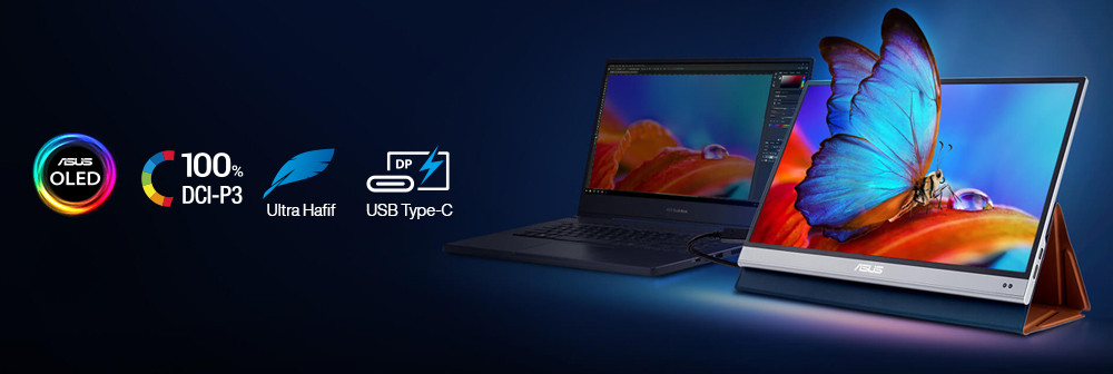ASUS ZenScreen MQ16AH  16″ 1ms 60Hz HDR-10  Full HD OLED Taşınabilir Monitör