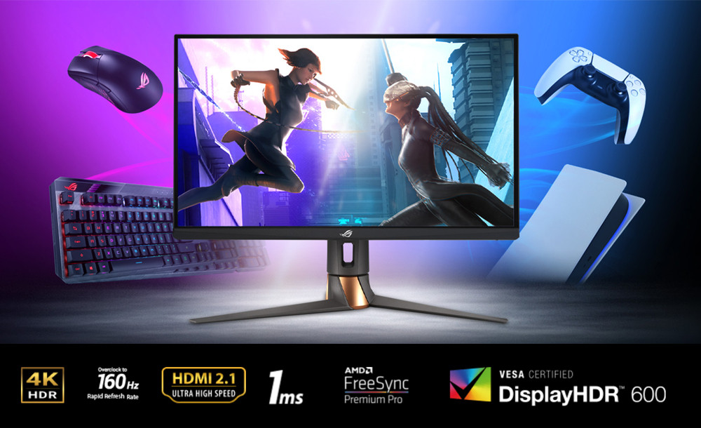 ASUS ROG Swift PG27UQR 27″ 160Hz 1 ms GTG  Adaptive-Sync DisplayHDR 600 4K Utra HD Fast IPS Gaming (Oyuncu) Monitör