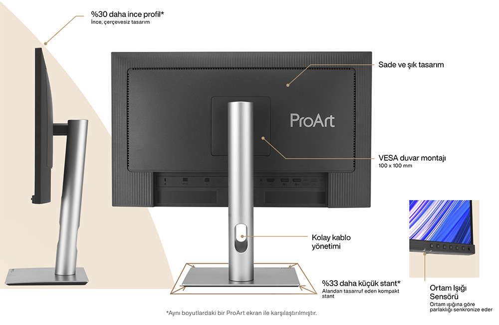 ASUS ProArt Display PA24ACRV 24″ 75Hz 5ms 2K QHD VESA DisplayHDR 400 IPS Profesyonel  Monitör