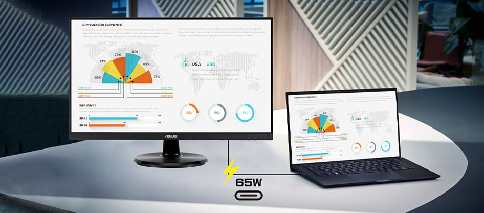 ASUS VA27DCP 27″ 5ms 75Hz Adaptive Sync  Eye Care  Full HD IPS Monitör