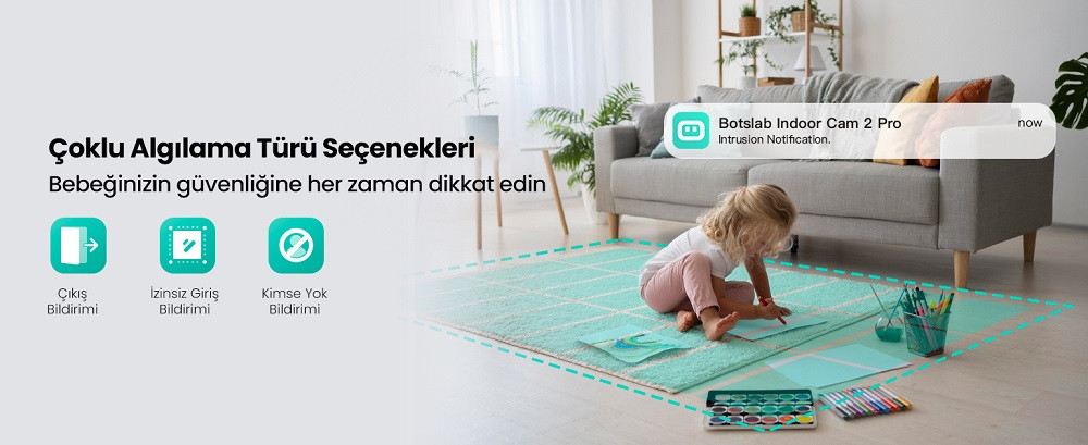 Botslab +360 C221 PRO 5MP 3K Çözünürlük 360° Akıllı Gece Görüşlü Wi-Fi Güvenlik Kamerası