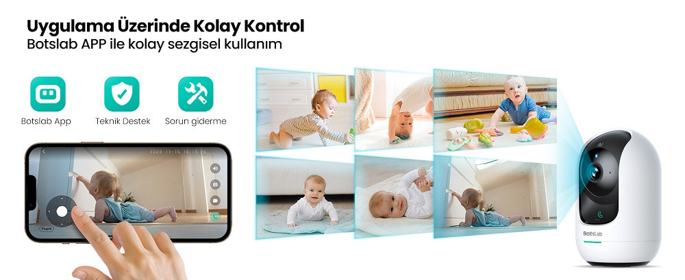 Botslab +360 C221 PRO 5MP 3K Çözünürlük 360° Akıllı Gece Görüşlü Wi-Fi Güvenlik Kamerası