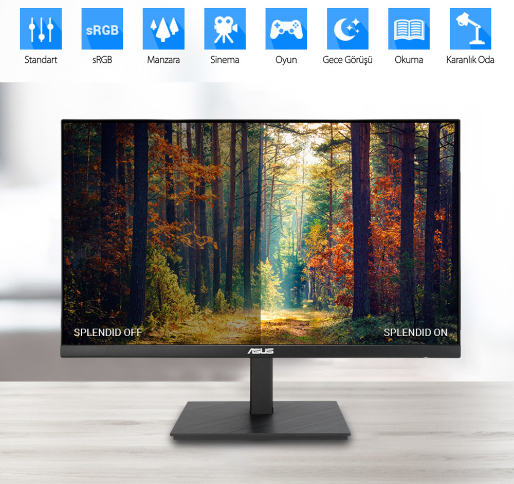 ASUS VA27EQSB 27″ 5ms 75Hz   Eye Care Adaptive-Sync  Full HD IPS Monitör