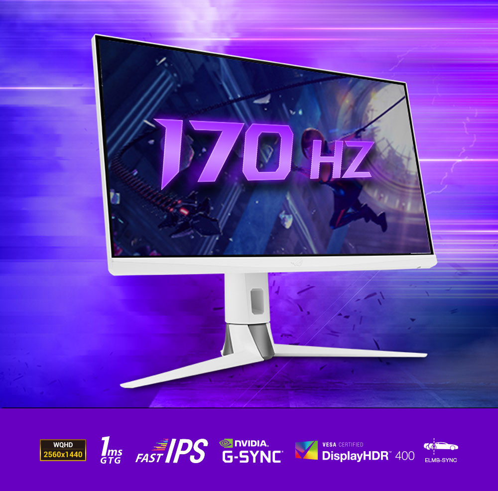 ASUS ROG Strix XG27AQ-W 27″ 170Hz 1ms ELMB Sync DisplayHDR 400 2K QHD Fast IPS Gaming (Oyuncu) Monitör