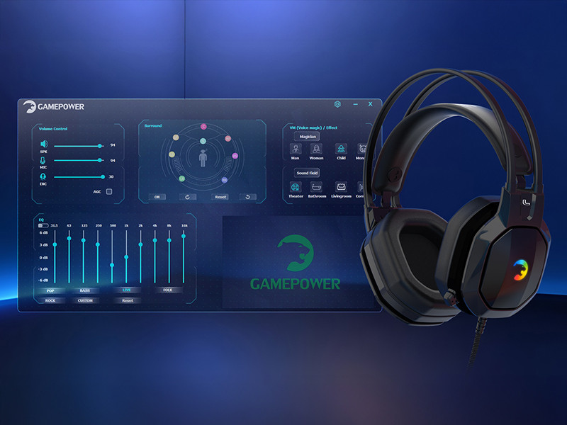 GamePower Ryo Siyah 7.1 Surround Rainbow Gaming Kulaklık
