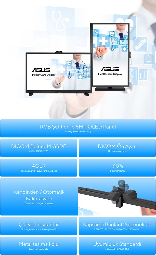 ASUS HA3281A 32″ 0.1ms 60Hz HealthCare 4K Ultra HD IPS  Monitör