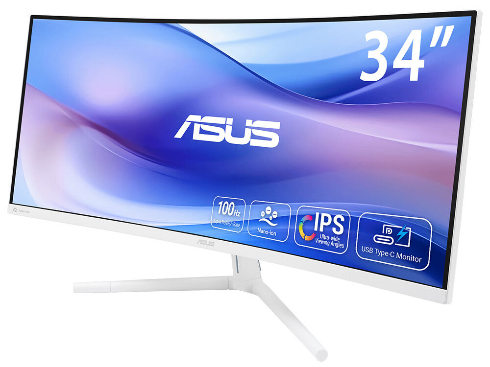 ASUS VU34WCIP-W 34″ 100Hz 1ms Eye Care Hava İyonizeri Curved WQHD VA Monitör