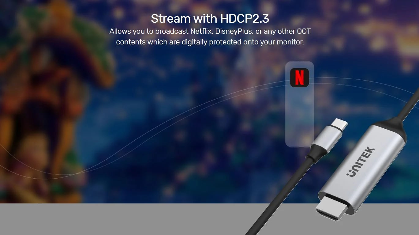 Unitek Type-C to HDMI 2.0 4K/60Hz 1.8M Dönüştürücü Kablo V1423A