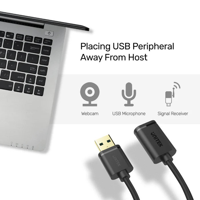 Unitek USB 3.0 Uzatma Kablosu 2Mt (M)USB 3.0 to (F)USB 3.0 Y-C459GBK