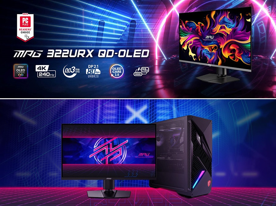 MSI MPG 322URX QD-OLED 31.5″ 0.03ms 240Hz UHD QD-OLED G-Sync Curved Gaming Monitör