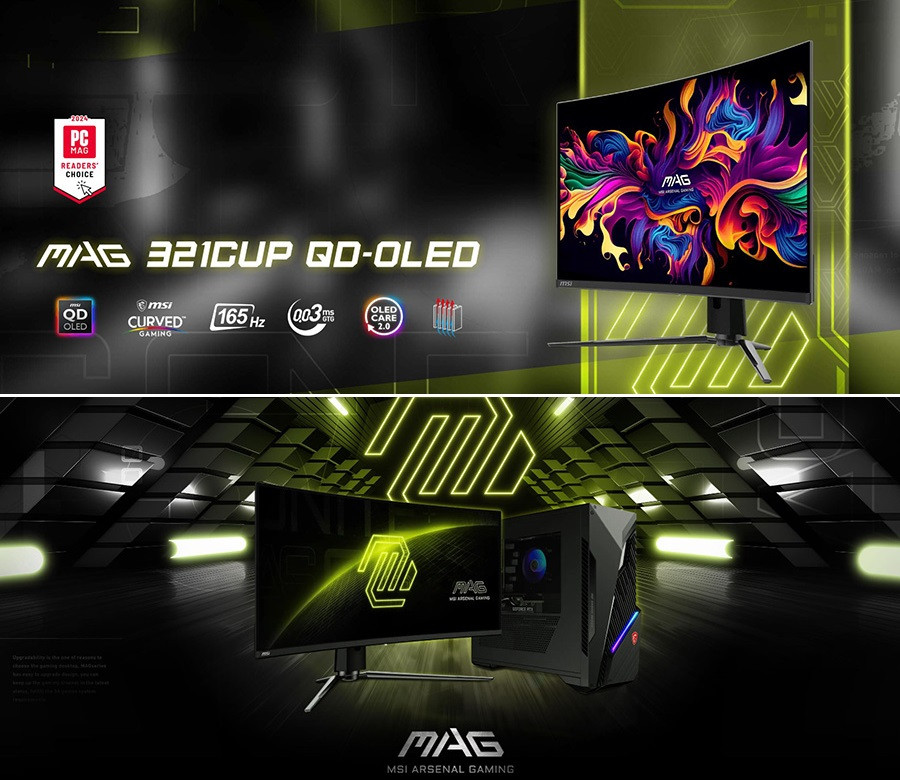 MSI MAG 321CUP QD-OLED  31.5″ 0.03ms 165Hz UHD G-Sync Curved Gaming Monitör