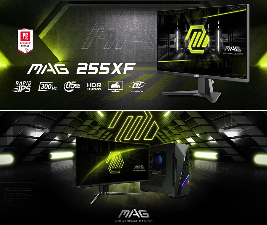 MSI MAG 255XF Monitor Gaming 24.5" Fast IPS FullHD 300Hz - 0.5ms, Adaptive Sync, 120% SRGB