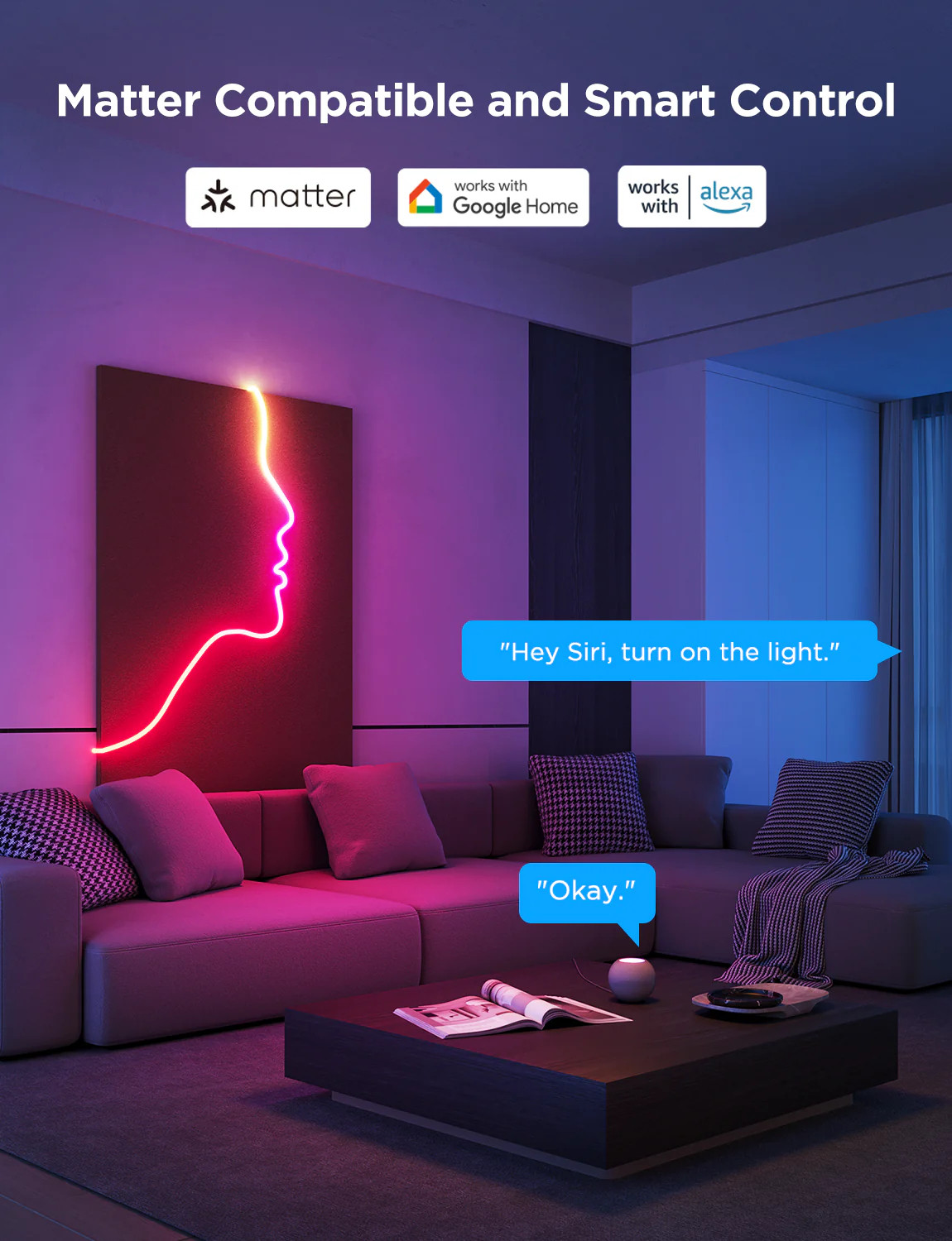 Govee Neon Rope Light 2 Led Işık Siyah 4M - H61D4-B