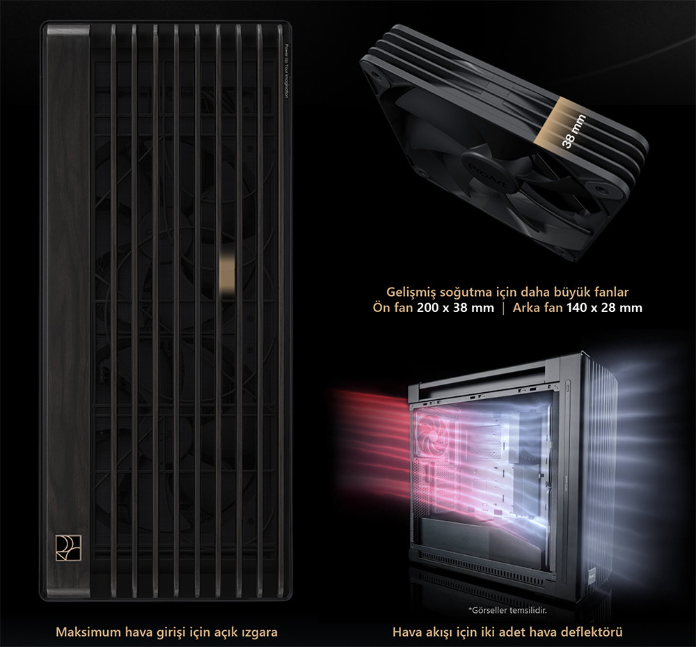ASUS ProArt PA602 Wood Edition USB 3.2 Metal Panel  ATX Mid-Tower Gaming Kasa