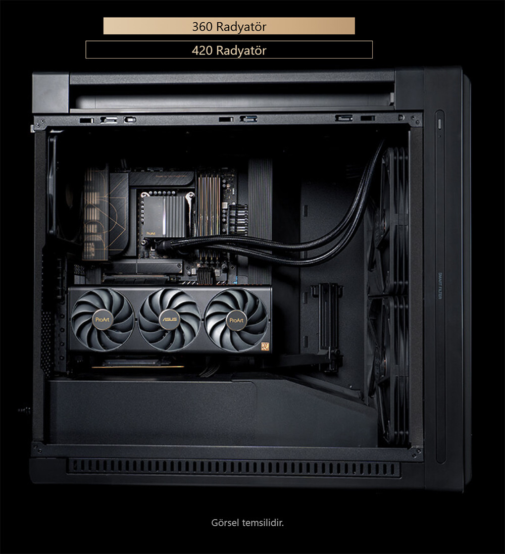 ASUS ProArt PA602 Wood Edition USB 3.2 Metal Panel  ATX Mid-Tower Gaming Kasa