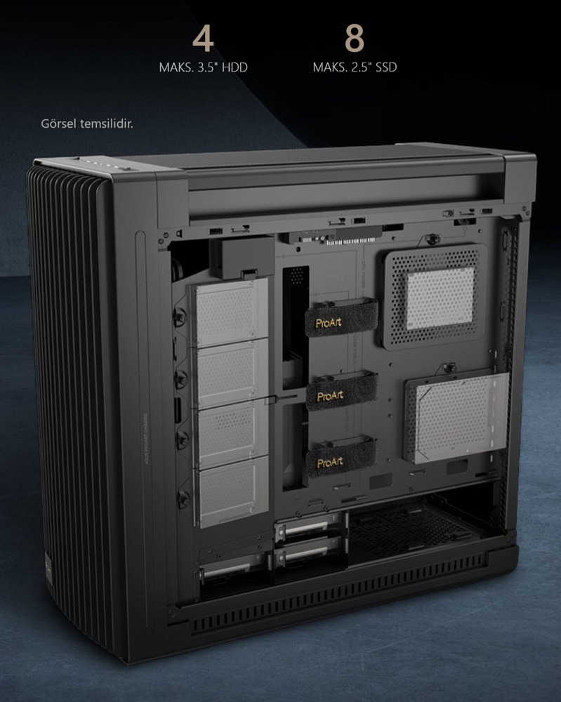 ASUS ProArt PA602 Wood Edition USB 3.2 Metal Panel  ATX Mid-Tower Gaming Kasa