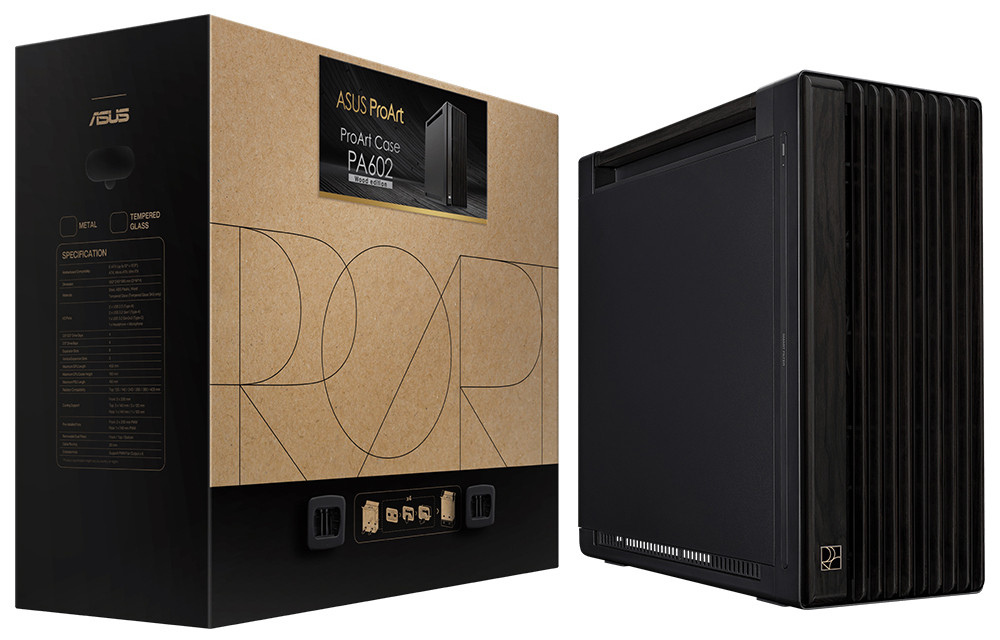 ASUS ProArt PA602 Wood Edition USB 3.2 Metal Panel  ATX Mid-Tower Gaming Kasa