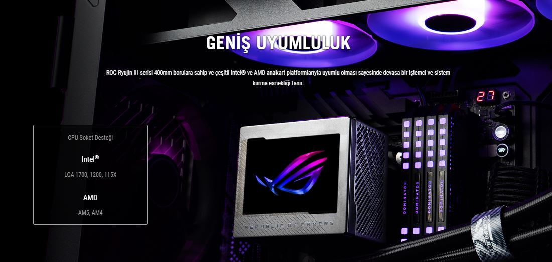 ASUS ROG Ryujin III LCD 360mm İşlemci Sıvı Soğutucu