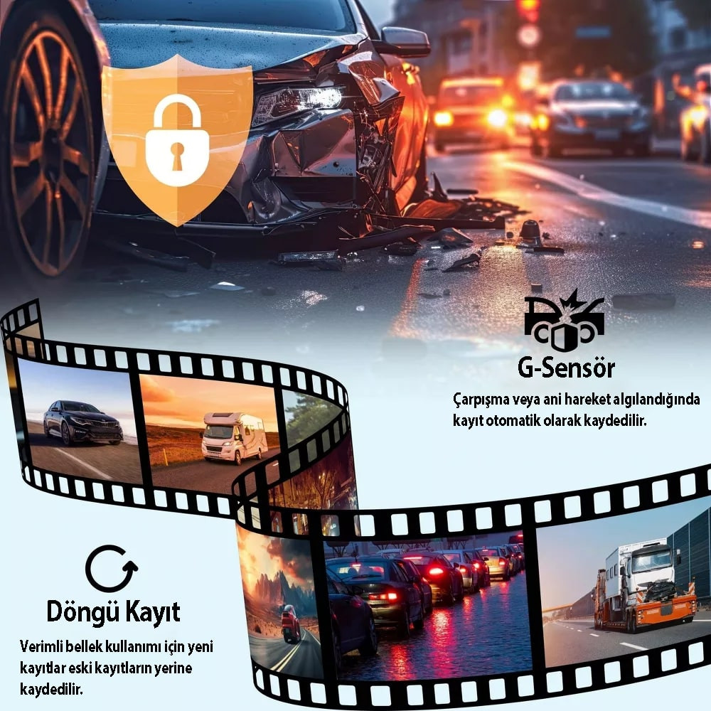 Rexing R316 4K GPS Wi-Fi Araç Kamerası + 64GB SD Kart ve ACC Bağlantı Kiti