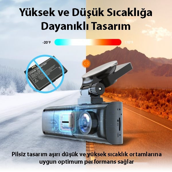 Rexing R316 4K GPS Wi-Fi Araç Kamerası + 64GB SD Kart ve ACC Bağlantı Kiti