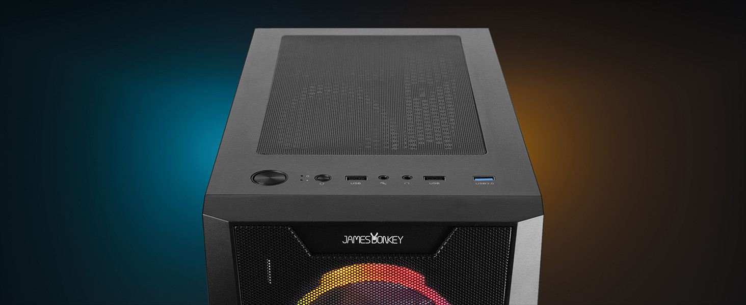 James Donkey Helix H800 4xRainbow Fan Temperli Cam 650W 80+ Bronze ATX Siyah Gaming Kasa