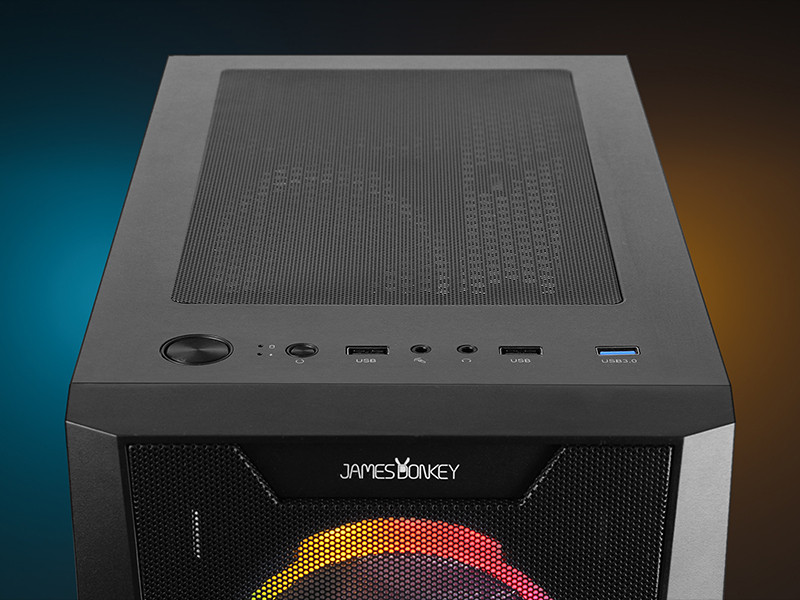 James Donkey Helix H800 4xRainbow Fan Temperli Cam 650W 80+ Bronze ATX Siyah Gaming Kasa