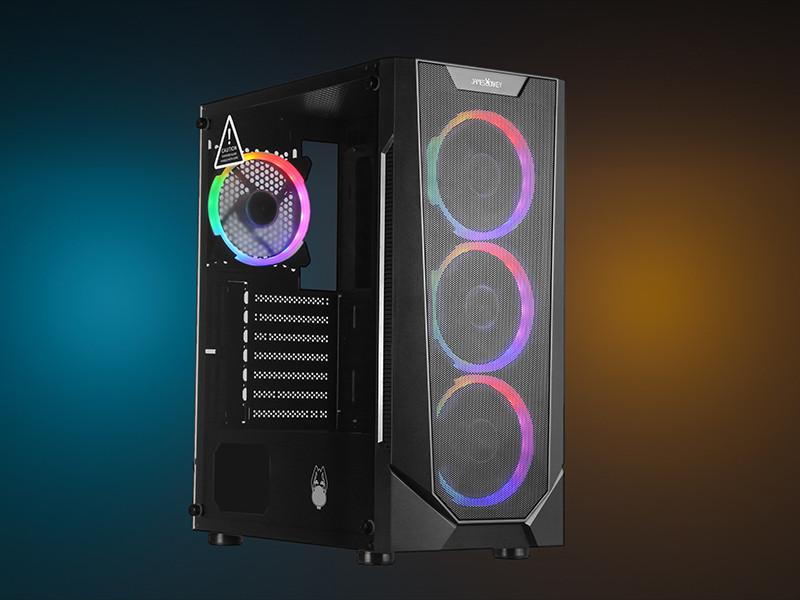 James Donkey Helix H800 4xRainbow Fan Temperli Cam 650W 80+ Bronze ATX Siyah Gaming Kasa