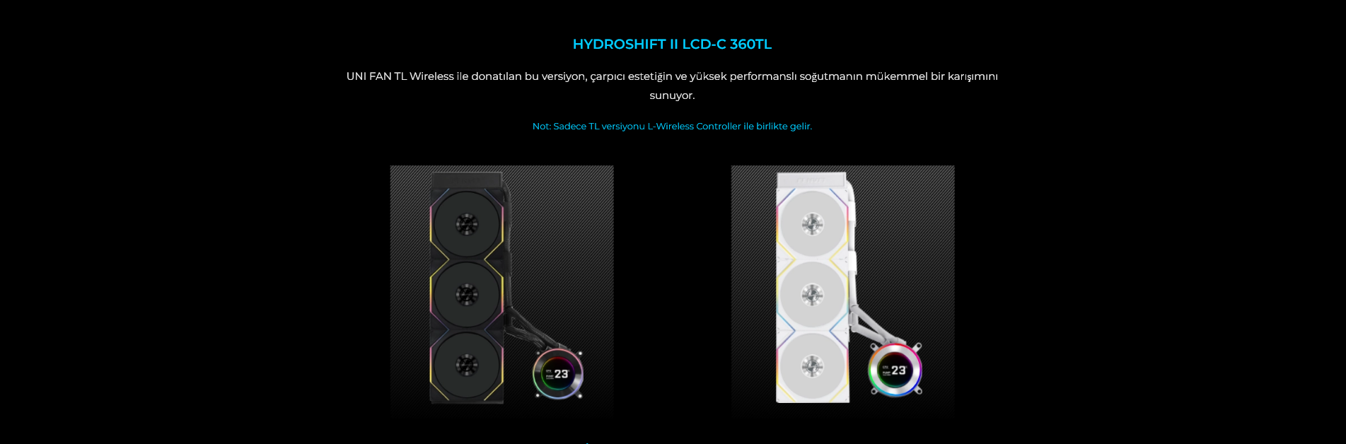 Lian Li Hydro-Shift II LCD-C 360CL Beyaz İşlemci Sıvı Soğutma