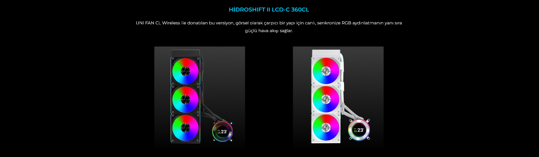 Lian Li Hydro-Shift II LCD-C 360CL Beyaz İşlemci Sıvı Soğutma