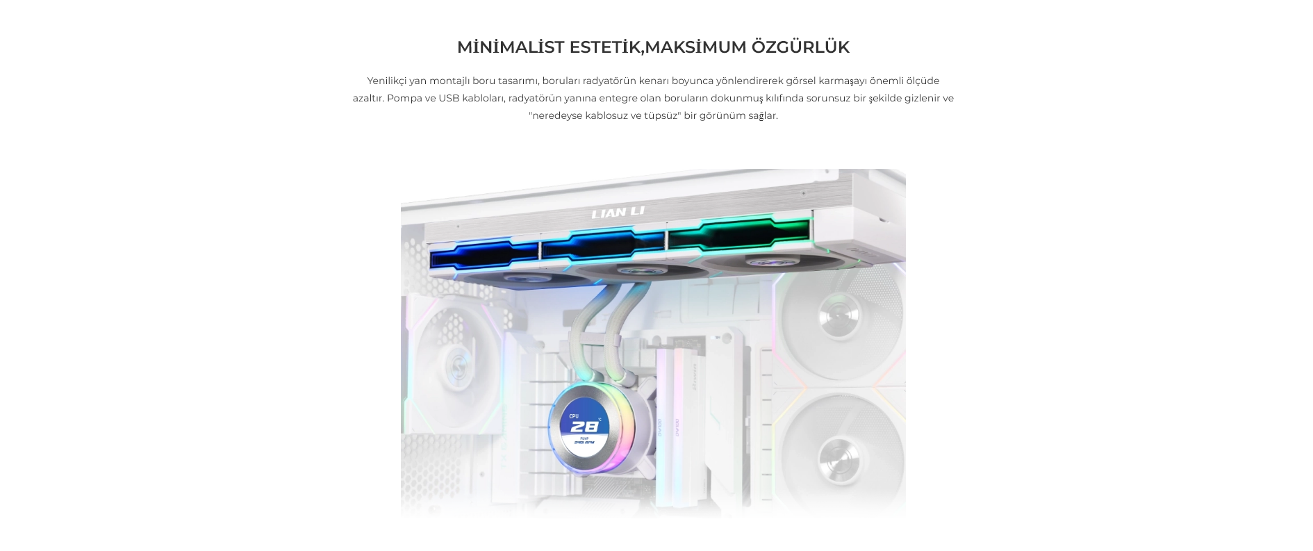 Lian Li Hydro-Shift II LCD-C 360CL Beyaz İşlemci Sıvı Soğutma