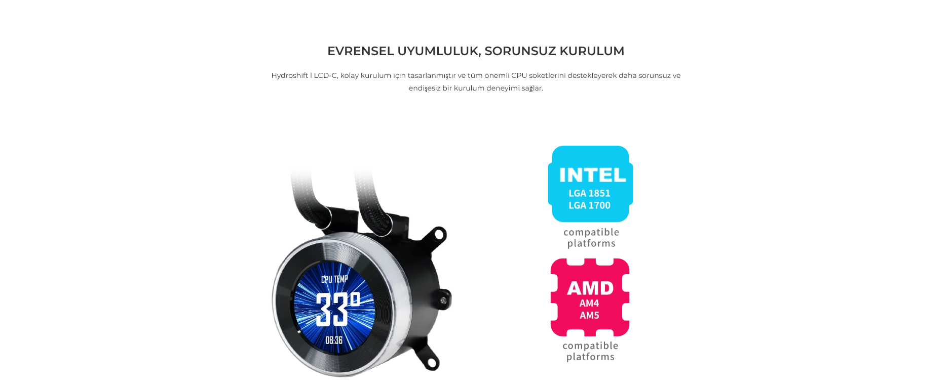 Lian Li Hydro-Shift II LCD-C 360CL Beyaz İşlemci Sıvı Soğutma