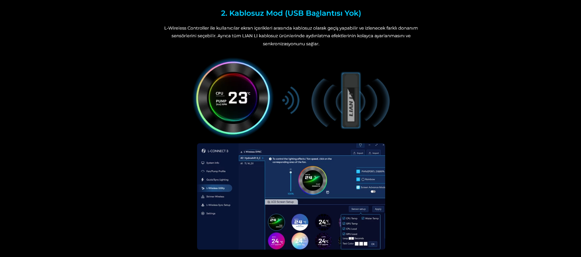Lian Li Hydro-Shift II LCD-C 360CL Beyaz İşlemci Sıvı Soğutma