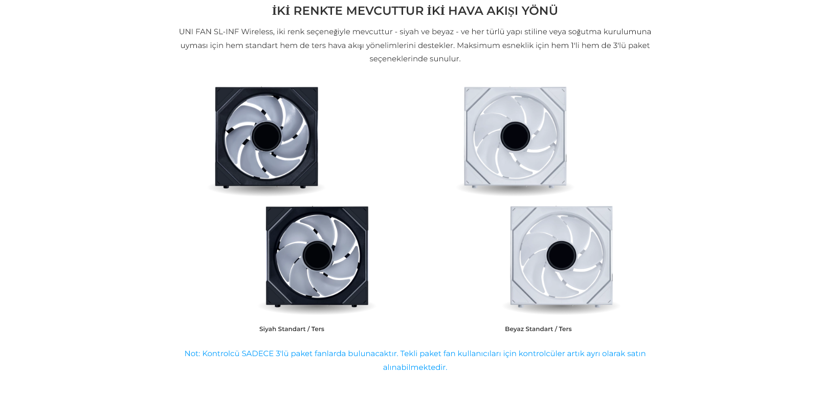 Lian Li REVERSE UNI FAN SL-INFINITY 3x120mm Siyah 